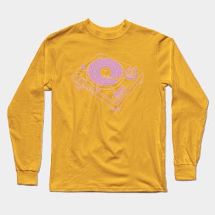 Turntable (Pastel Violet Lines) Analog / Music Long Sleeve T-Shirt